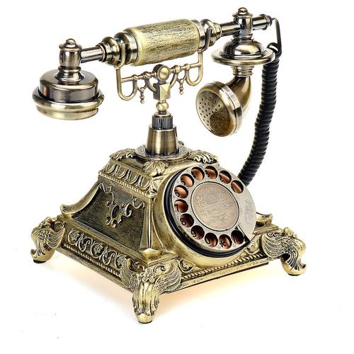 Augienb - Retro Antik Telefon Festnetztelefon Tisch Vintage Haustelefon Retrotelefon, Bronze