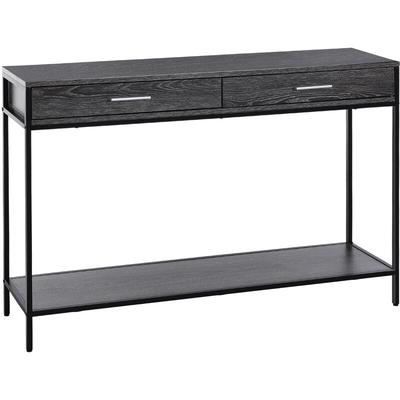Homcom - Konsolentisch Eingangstisch Beistelltisch 2 Schubladen Unterregal Stahl Grau 120 x 30 x Image