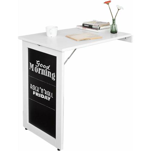 FWT20-W Wandtisch in weiß mit Tafel Klapptisch Esstisch Küchentisch Memoboard bht: 50x76x75cm
