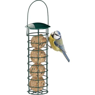Relaxdays - Meisenknödelhalter zum Aufhängen, Futterspender für Wildvögel, Futtersäule mit Dach, Image