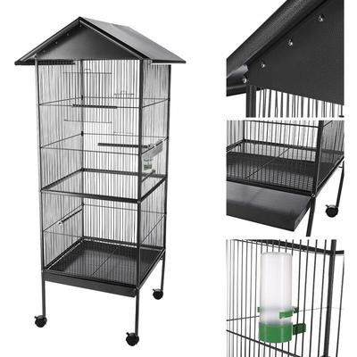Mucola - Melko Vogelvoliere rollbar Metall Vogelkäfig Papagei Käfig Vogelhaus Tierkäfig