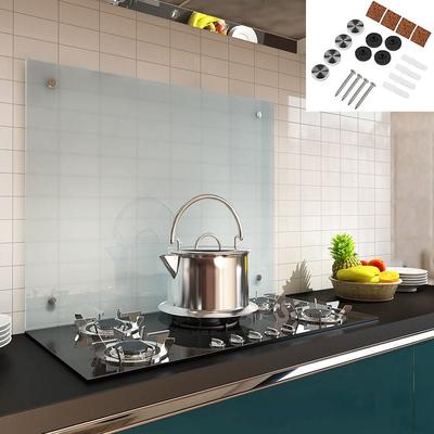 Küchenrückwand Spritzschutz Fliesenspiegel Küche Wandschutz Glas 6mm esg Milchglas - 90x50CM Image