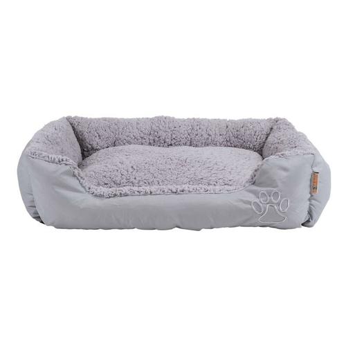 Hundebett Hundekissen Haustierbett Hundekorb Tierbett Hundesofa Hellgrau/Grau 50x37x17 cm