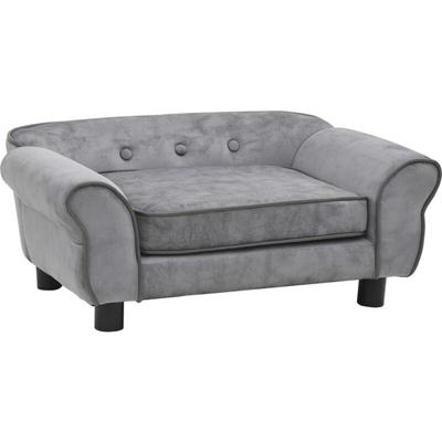 Hundesofa Grau 72x45x30 cm Plüsch Vidaxl 364742