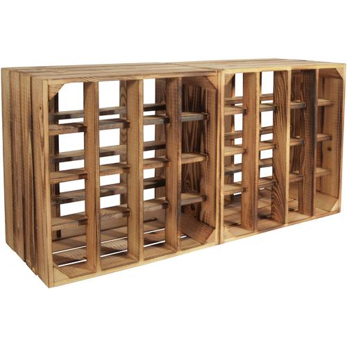 2 Set Weinregal Wino aus Holz – Geflammt + Regal – Chiccie