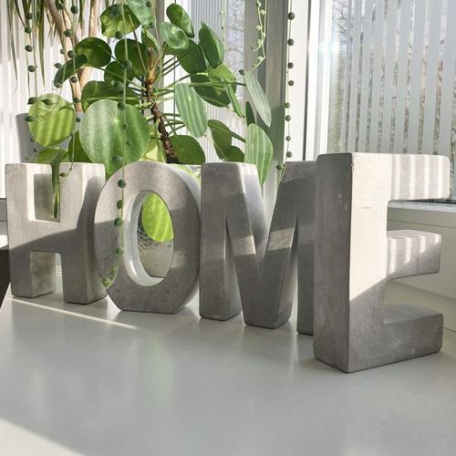 Betonbuchstabe grau Buchstabe b - 15cm große Deko Buchstaben aus Beton Figuren - Beton Grau