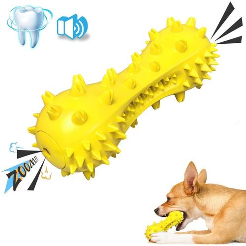Hundezahnbürste, Hundekauspielzeug, langlebiges Naturgummi-Hundespielzeug mit Quietscher,