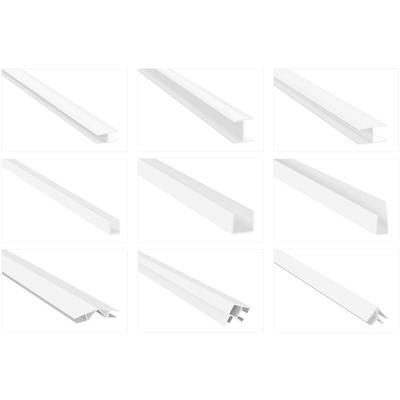 Einfassprofile PVC weiß 2m - H / U & Winkel Aufnahmeprofile, viele Modelle - HJ: