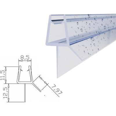 Duschdichtung Wasserabweiser Ersatzdichtung gerade unten für 8 mm Glasstärke Länge 100 cm