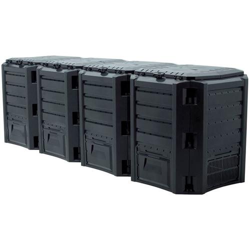 Komponist 1600 l Prosperplast Compoteen -Kunststoffmodul in Schwarz, 82,6 (hoch) x 261 (Breite) x
