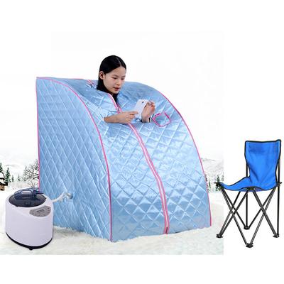 Mobile Mini Dampfsauna Heimsauna Wärmekabine Sitzsauna Saunakabine 80x70x98 cm (Blau)