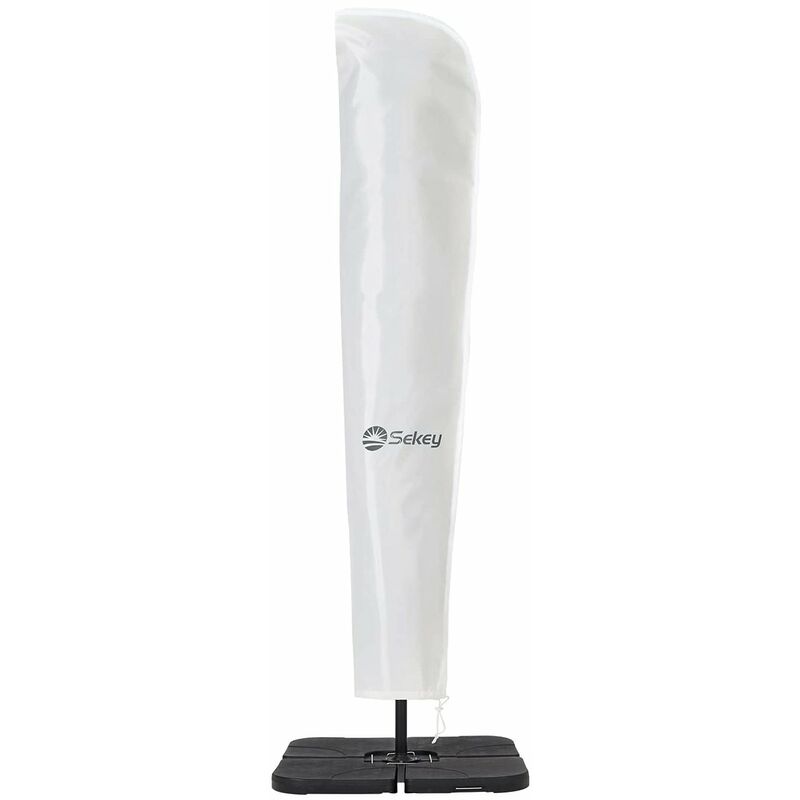 Sonnenschirm-Schutzhülle 100% Polyester Sonnenschirm Abdeckung Sonnenschirmhülle Weiß, Ampelschirm