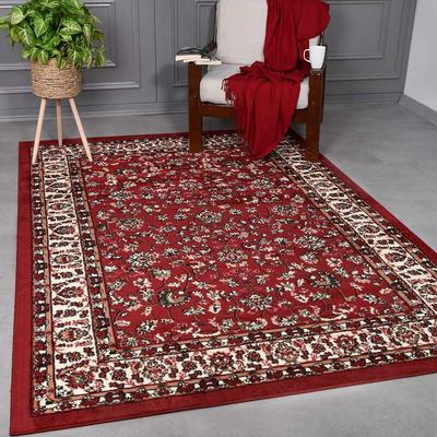 Vimoda - Orient Teppich rot beige klassisch dicht gewebt mit Ornament und Blumenmotiven,40x60 cm Image