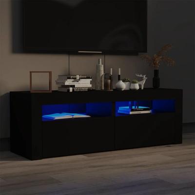 TV-Schrank mit LED-Leuchten Schwarz 120x35x40 cm Vidaxl