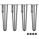 4 x Hairpin Tischbeine Metall 3-Stangen, Hairpin Leg Möbelfuß, Schwarz, 100 cm, HLT-13A-100-9005