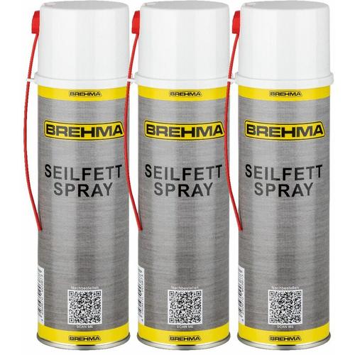 3x Seilfett Spray 500ml Fettspray Sprühfett Kettenfett - Brehma