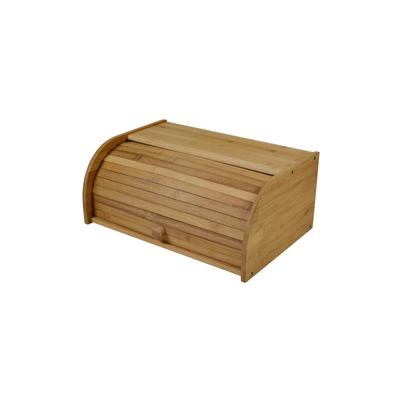 Spetebo - Bambus Brotkasten mit Rolldeckel - 40 cm - Holz Brotbox mit verschließbarem Deckel Image
