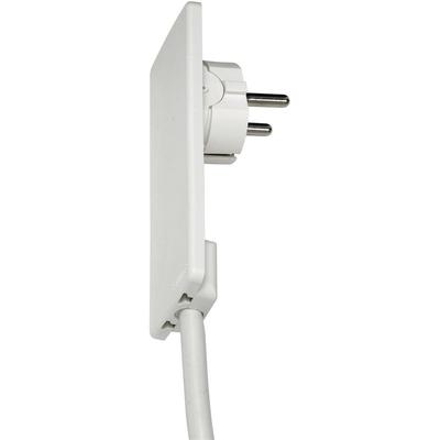 Plug-Schukostecker, nur 5 mm Höhe im eingesteckten Zustand, Kunststoff weiß - Evoline Image