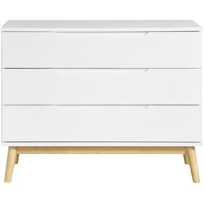 Miliboo - Cassettiera scandinava a 3 cassetti bianca e legno felix - Bianco