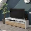 Mobile porta tv Henderson, Credenza per televisione da soggiorno con 2 ante, Supporto tv, Buffet