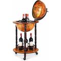 Mappamondo Bar con Ruote Mobile Porta Liquori, con Stile retrò, 88 x 45 x 45cm (Marrone 47 x 47 x