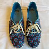 Kate Spade Shoes | Kate Spade New York Keds, Blue Floral Printed, Sz 8.5 | Color: Blue/Red | Size: 8.5