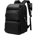 Veektac 15.6 Inch Laptop Backpack Mens, Waterproof Anti Theft Travel Backpack with USB Charging Port for Business Office College School (Black)