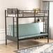 Viking Twin Over Twin Standard Bunk Bed by Isabelle & Max™ Metal in Black, Size 72.0 H x 40.9 W x 77.9 D in | Wayfair