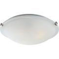 Orren Ellis V7024 3 Light 16" Wide Flush Mount Bowl Ceiling Fixture - Nickel Glass in White | 5 H x 16.25 W x 16.25 D in | Wayfair