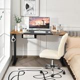 Inbox Zero Height Adjustable Standing Desk Wood/Metal in Brown/Gray | 55 W x 28 D in | Wayfair 925231038EBA4DC5885D1D730AB973D4