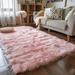 Pink 72 x 2.5 in Area Rug - Everly Quinn Divion Handmade Shag Faux Sheepskin Area Rug/Faux Fur | 72 W x 2.5 D in | Wayfair