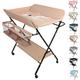 Table à Langer Pliable et Portable, Table à Langer Pliante Chambre Bébé Réglable en Hauteur (Kaki)