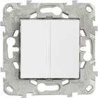 Schneider Electric - Double interrupteur va et vient 10A connexion rapide - Blanc - Unica