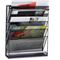 Relaxdays Porte-revues mural porte-journaux porte-magazines 6 casiers HxlxP: 40 x 32 x 10 cm, noir