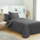 Housse de couette 140 x 200 unie anthracite 100% Coton / 57 Fils/cm2 - Gris