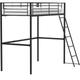 Lit mezzanine 90 x 190 cm en metal - Noir - Sommier inclus - ELIOT