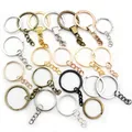 20pcs 25mm 28mm 30mm anneaux porte-clés porte-clés chaîne multi-couleurs ronde bricolage bijoux