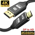 Port d'affichage vers HDMI-câble compatible pour PC portable HDTV projecteur câble Audio vidéo