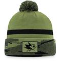 Men's Fanatics Branded Camo San Jose Sharks Military Appreciation Cuffed Knit Hat with Pom