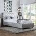 Furniture of America Emmaline Modern Silver Upholstered Platform Bed