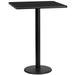 24'' Square Laminate Table Top with 18'' Round Bar Height Table Base