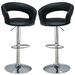 Modern Black Open Back Swivel Stool with Adjustable Chrome Pedestal - N/A