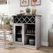 DH BASIC Farmhouse Four Shelf and Four Bottle Lattice-like Wine Buffet by Denhour