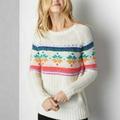 American Eagle Outfitters Sweaters | American Eagle Rainbow Fair Isle Jegging Sweater M | Color: White | Size: M