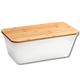 Kesper | Brotbox, Material: Kunststoff, Bambus, Maße: B: 35 x H: 20 x T: 13,5 cm, Farbe: Weiß, Braun | 58490