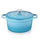 vancasso Casserole Dish, 5 Liters Blue Round Cast Iron Dutch Oven, Naturally Non-Stick Braise Pan with Stainless Steel Knob Lid Enameled Cast Iron Pot for All Stovetops Compatible - 26cm