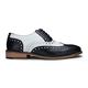 Mens Real Leather Vintage Shoes Brogues 1920s Suede Tweed Laced Shoes Smart Formal - Black White 12
