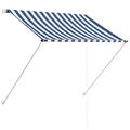 vidaXL Retractable Awning Sun Screen Side Awning Blind Sun Shade Awning Cover Outdoor Patio Canopy Deck Awning 100x150cm Blue and White