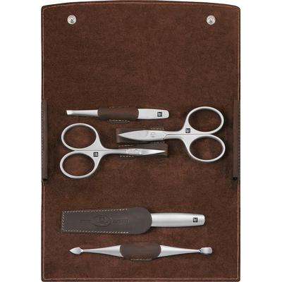 ZWILLING Beauty Maniküre Pediküre Set 5tlg. mit Nagelschere, Leder, braun Nagelpflegeset