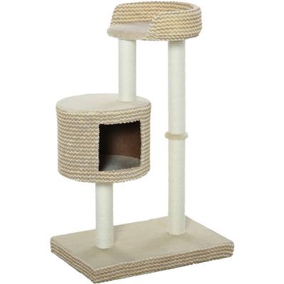 Katzenbaum Kratzbaum Kletterbaum Katzenkratzbaum, kuschelige Aussichtsplattformen, beige und